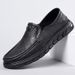 Hollow Out Shoes For Summer Breathab Business Genuine Ather Casual Round Toe, Midd-aged Men's One Gged Shoes,_vogvips.com