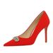 3391-K31 Fashionable And Simple Heels With Thin Ultra High Heels, Shallow Mouth, Sharp Point, Shining Water Diamond_vogvips.com