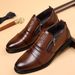 HPIOPL Men's Lion Head Zipper Pointed Toe Loafers - Casual Business Slip-On Shoes With Side Zipper & Metal Accents_vogvips.com