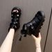 Leather Roman Heightening Sandals Women's Fashion Muffin Thick-soled Fish Mouth Shoes Non-slip Hollow Cool School_vogvips.com