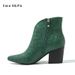 Autumn/Winter Women's Pointed Toe Chunky Heel Ankle Boots - Fashionable Bare Booties For Casual & Office Wear_vogvips.com