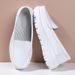 Nurse Shoes Women's Soft Soles White Black Work Shoes Flat Comfortable Light Breathable Casual White Shoes_vogvips.com