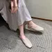 Women's White Leather Mules Square Toe Backless Slip On Casual Flat Slippers Daily Outfit_vogvips.com