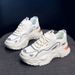 Women's Spring And Summer Online Celebrity All Match Thick Sole Heightening Lightweight Breathable White Casual Sports_vogvips.com