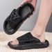 2025 New Wo's Summer Outdoor Sandals With Sequins, High-End Thick-Soled Beach Slippers, Slip-On Shoes For Pregnant_vogvips.com