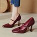 French Mary Jane Red Heels Stiletto 9cm Sexy 2025 New Leopard Print Patchwork Square Toe High Heel Pumps_vogvips.com