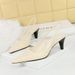 2A03 Style Minimalist Tapered High Heel, Shallow Mouth, Small Square Toe, Hollowed Out Back Strap, Versatile Women's_vogvips.com
