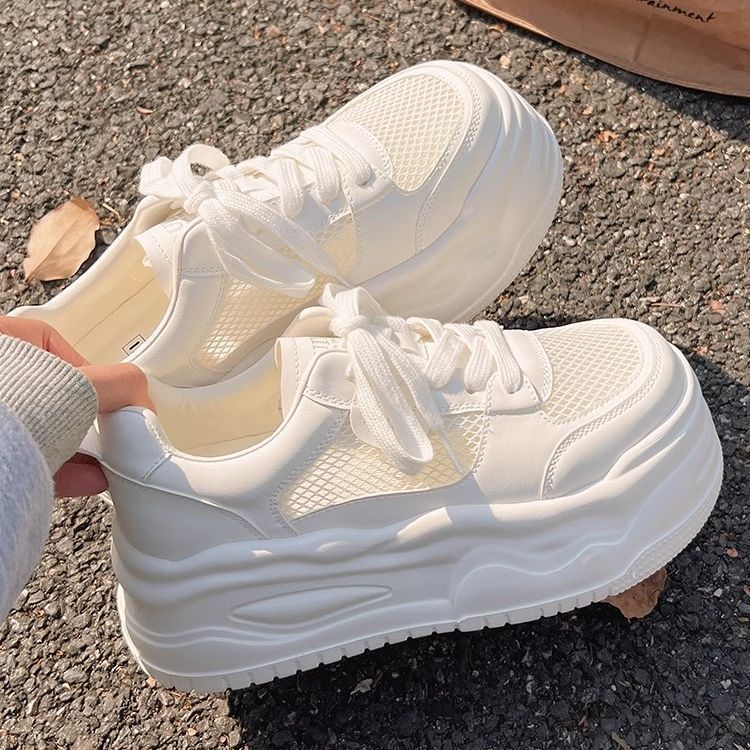 2026 Summer New Mesh Thick Sole White Board For Women Fashion Versatile Breathable Lightweight Casual Shoes_vogvips.com