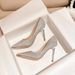 French Style Exquisite Wedding Dress High-end 2023 Summer New Bride Bridesmaid Shoes Gold Crystal High Heels_vogvips.com