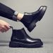 Chelsea Boots Men's Breathable High-top Shoes Wind One-pedal Martin Boots Men's Boots Men's Cigarette Boots_vogvips.com