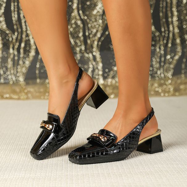8839-8LX Women's High Heels For Foreign Trade, European And American Style Back Buckle Sandals, Patent Leather Square_vogvips.com