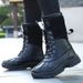 2025 Winter New Women's Leather Boots Martin Boots High Top Leather Shoes Fashion Women's Cotton Shoes On Both Sides_vogvips.com