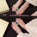 Korean-style Women's Flat 2025 Summer Sandals For Outdoor Wear, Fashionable Perforated Casual Trendy Crystal Shoes,_vogvips.com