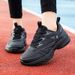 Wholesale Sports Women's Leather Waterproof Spring And Autumn Running Lightweight Soft Sole Student Dad Shoes_vogvips.com
