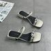 Women's Shoes 2024 Summer New Versatile Square Open Toe Rhinestone Mid Heel Internet Celebrity Sandals Half One Word_vogvips.com