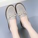 New Hollow Comfortable Soft Sole Non-slip Mother Shoes Flat Doudou Shoes_vogvips.com