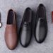 Leisure 2025 New Men's Leather Business Breathable Dad Anti Slip Wear-resistant Shoes, Driving And Work Shoes_vogvips.com
