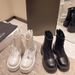 Breathable Martin Spring And Summer Thin Short 2025 New Thick-Soled Mesh Boots, Denim Hollow-Out Sandals_vogvips.com
