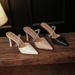 8189-1 High Heels Women's Single Shoes Thin Heel Pointed Closed Toe Half Slippers Outdoor French Style New Elegant_vogvips.com