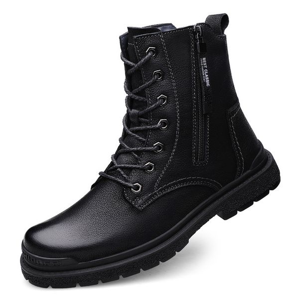 Men's Boots Fleece Thermal Martin Boots Men's High-top First-layer Medium-high-top First-layer Tooling Short Boots_vogvips.com