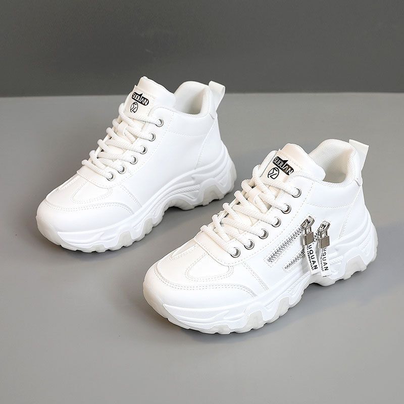 ZY7830 New Breathable White Shoes 2024 Spring And Autumn Thin Bottom Leisure Heightened Wear Resistant Korean College Sneakers_vogvips.com