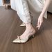 Sheepskin Version Open Back Sandals Summer 2025 Elegant Versatile Pointed Toe Stiletto High Heels For Women_vogvips.com