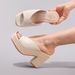 Women’s Shoes Rope Wedge Thick Soled Sandals For Women Suede One Strap Summer Waterproof Platform High Heels_vogvips.com