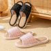 Linen Women Home Summer Beach Sandals Breathable Comfortable Soft Non-Slip Slides Indoor Outdoor Men Slippers_vogvips.com