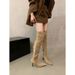 Pointed Toe Suede Slim Over-the-Knee For Women 2025 New Autumn Winter Khaki Color Slouchy Long Tube Riding High Heel_vogvips.com