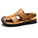 Genuine Leather Sandals For Men, New Summer Breathable Cowhide Sole, Closed Toe Beach Shoes, Men's Outdoor Dual-use_vogvips.com