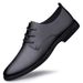 Men's Single-layer Pointed Casual Leather Shoes Lace-up Formal Leather Shoes_vogvips.com