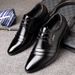 Men's Genuine Leather Oxford Dress Shoes Low Heel Slip-On Comfortable_vogvips.com