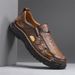 Mens Leather Sneakers Fashion Comfortable Walking Retro Wading Aqua Outdoor Casual Shoes Male Daily Trainers_vogvips.com