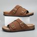 Men Wear Wooden Clogs Outdoors In Slippers, Which Are Trendy, Anti-slip And Anti-odor Flip-flops_vogvips.com