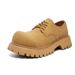 Men's Derby Thick Sole Height Increasing British Style Low Top Work Boots Niche White Leather Shoes 32057_vogvips.com