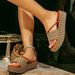 Women's Platform Sandals With Rhinestones - Comfortable Slip-On Summer Shoes, Casual Wide Strap Flip Flops, Retro Fashion Footwear In Brown"_vogvips.com