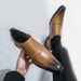 Euro Step Business Brogue Casual Leather Men's Slip-On Formal Office Groom Wedding Shoes_vogvips.com