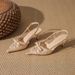 In Stock 6715 French Lace Hollow High-heed Shoes For Women, One-strap Stiletto Pointed Toe Closed-toe Sandals, New_vogvips.com