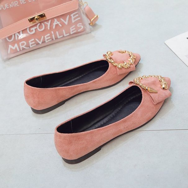 Women's Shoes Spring Flat Shoes For Women Shallow Mouth Metal Decoration Pointed Toe Slip On Shoes For Women_vogvips.com