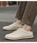 Rubber Soft Sole Men's Shoes First Layer Cowhide Leather Board Shoes Low Top High Value Men's Leisure_vogvips.com
