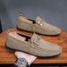 Spring 2025 New Lazy Soft Sole One Step Padded Doudou For Men's Driving Casual Leather Shoes_vogvips.com