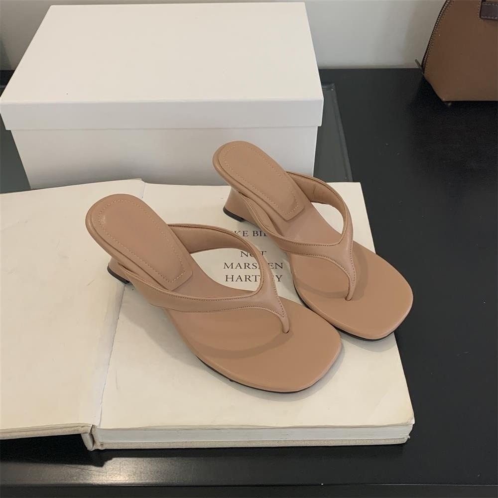 Chuyuji 2026 New Summer High-Heeled Round-Toe Clip-Toe Niche Style Women's Half-Slipper Sandals_vogvips.com