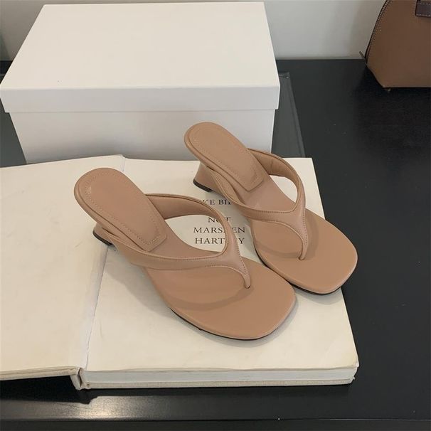Chuyuji 2026 New Summer High-Heeled Round-Toe Clip-Toe Niche Style Women's Half-Slipper Sandals_vogvips.com