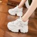 Dad's 2025 Summer New Item, Small Height Increasing Women's Sports And Leisure Shoes, Perforated Breathable Mesh Shoes_vogvips.com