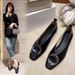 Shallow Mouth Single For Women 2023 Spring Summer New Retro Buckle Low Heel Artistic Square Toe Soft Leather Mary Jane_vogvips.com