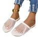 Large Size Fishing Net Socks Slippers For Women 2025 Summer New Style Rhinestone Flat Sandals Shoes_vogvips.com