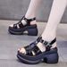 Leather Fashion Stepping On Shit Sports Casual Shoes Children Small Muffin Platform Sandals_vogvips.com