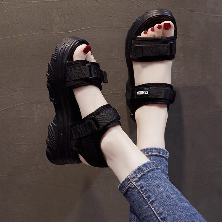 Sports Sandals Women's Beach Casual Shoes Muffin Thick Sole High Heel Soft Sole Increase_vogvips.com