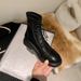 Women's Shoes Classic Round Toe Ankle Boots With Lace-Up Design, Genuine Leather Upper, Rubber Sole For Comfort And Durability, Low Heel Casual_vogvips.com