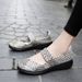Versatile New Style Handmade Woven Hollowed Out Breathable Women's Flat Bottomed Loose Casual Shoes, Fashionable Loafers A85_vogvips.com